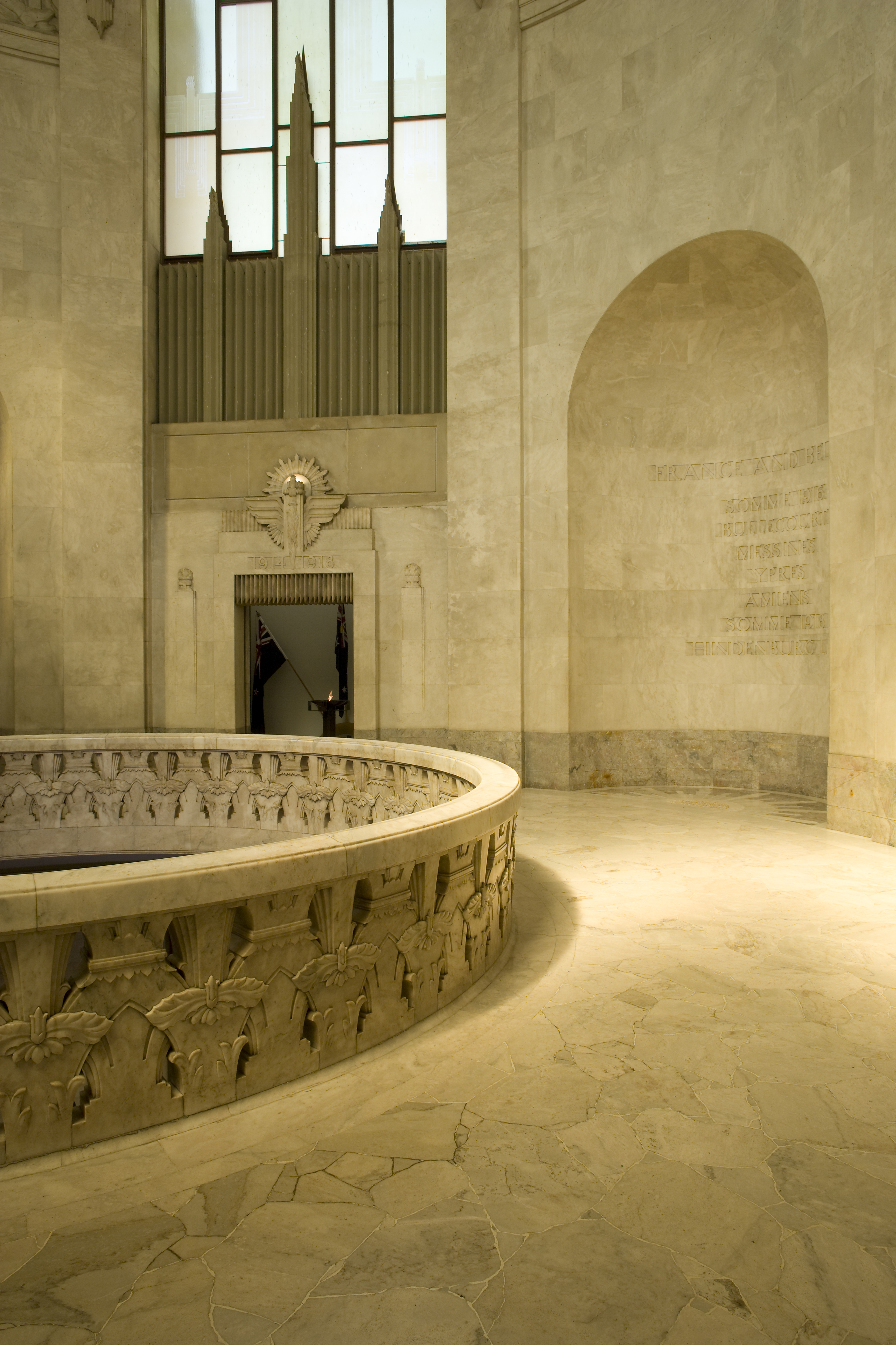 image of original art deco architecture in marble and granite at anzac memorial