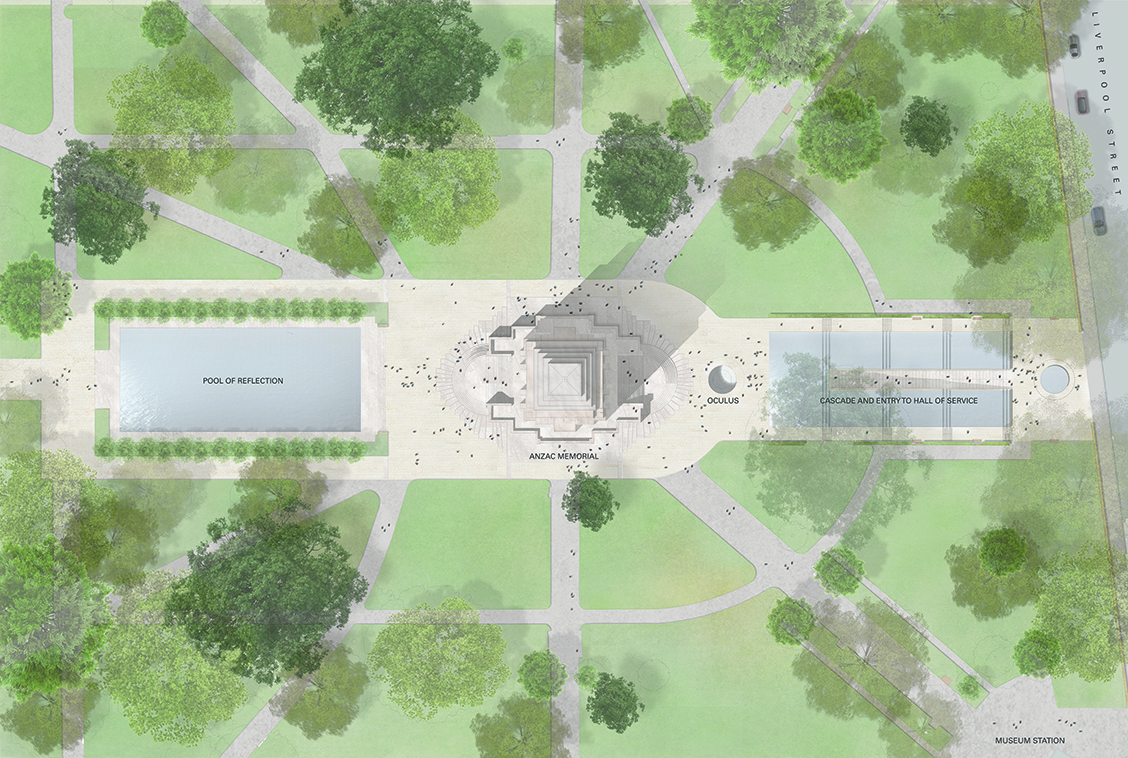 birdseye view of the anzac memorial centenary project floor plan 